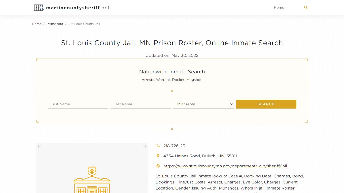 St. Louis County Jail, MN Prison Roster, Online Inmate ...